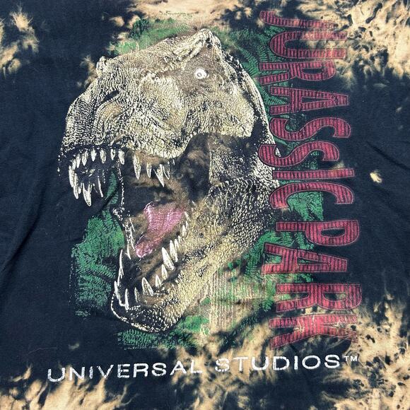 Y2k Universal Studios Jurassic Park tie dye T Rex dinosaur tee size L youth - Picture 2 of 4